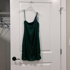 One shoulder sparkly dress